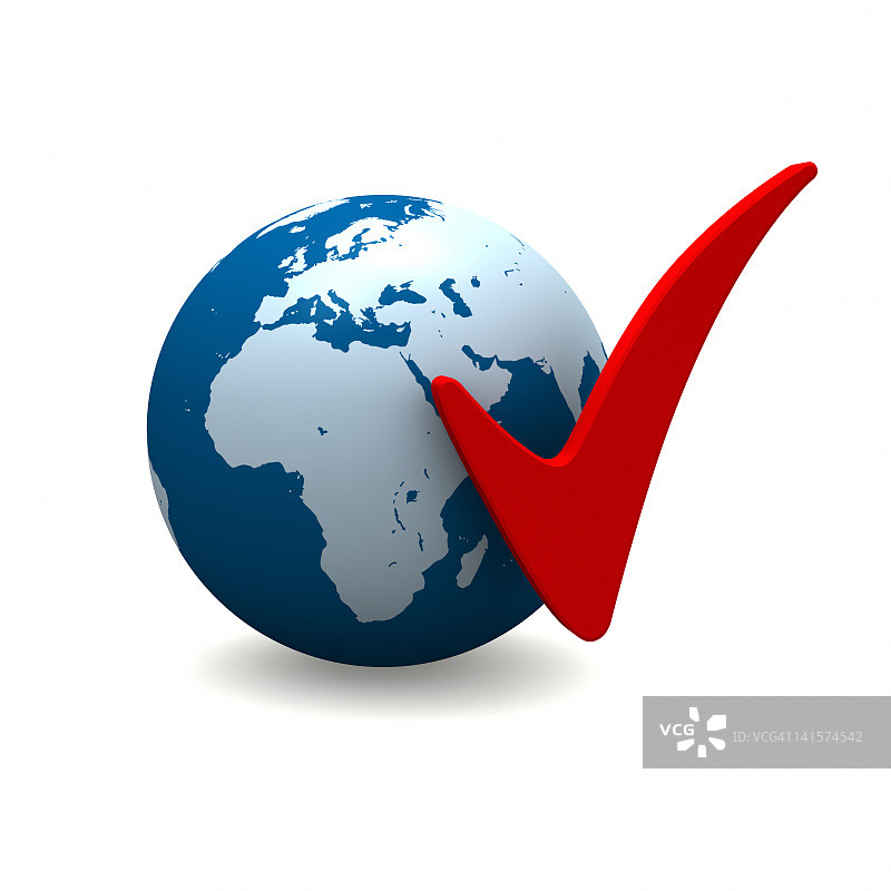 非洲和欧洲与复选标记图片素材