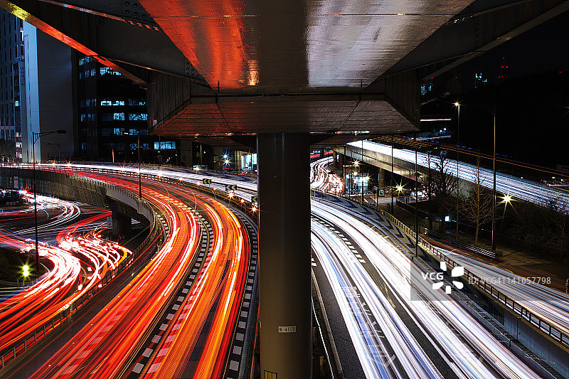 赤坂見附的轨迹灯图片素材