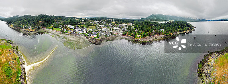 奥卡斯岛东海峡的360度全景图片素材