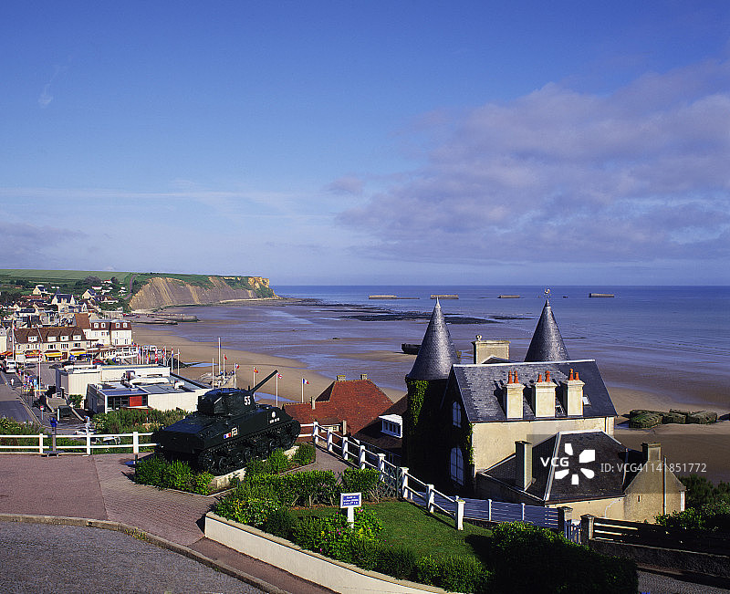 法国诺曼底卡尔瓦多斯阿罗芒什和黄金海滩D日登陆点图片素材