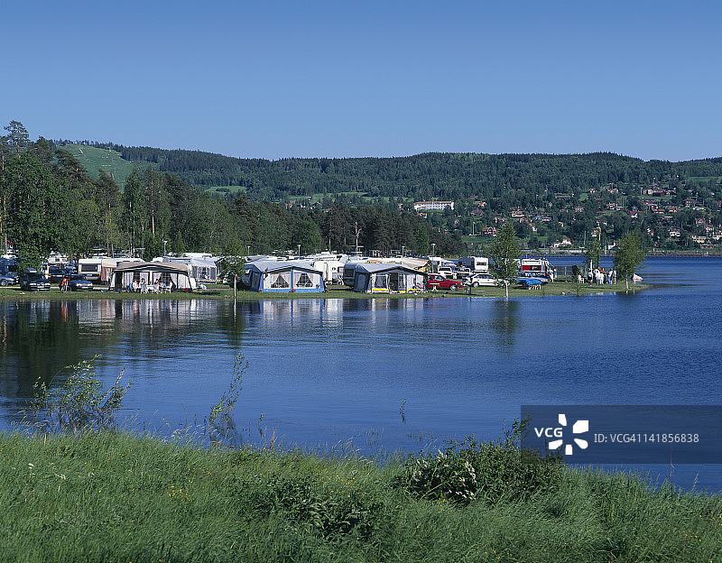 瑞典达拉纳Rattvik锡连湖营地图片素材