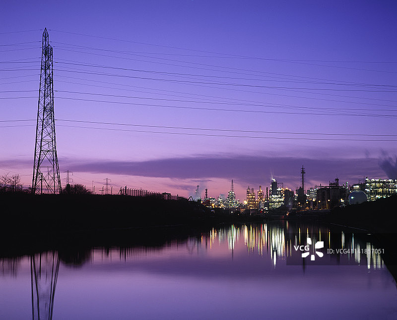 化工联合企业，朗科恩，柴郡，英国图片素材
