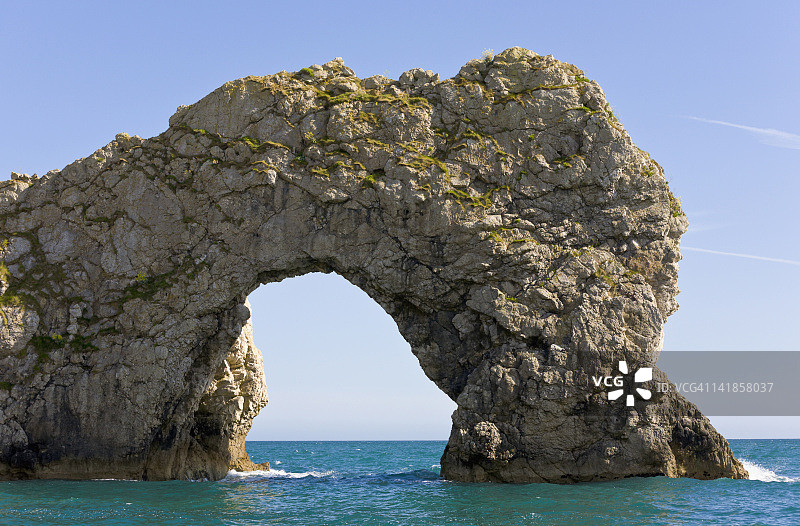 英国多塞特郡侏罗纪海岸卢沃斯海湾杜德尔门图片素材