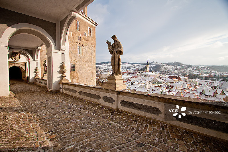 雪中的克鲁姆洛夫图片素材