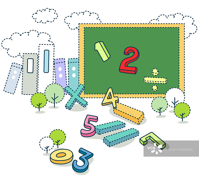 在黑板上学习数学图片素材