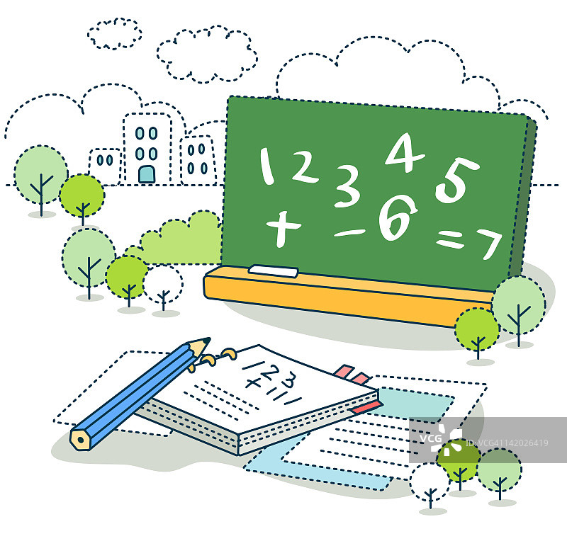 黑板上的数学符号图片素材