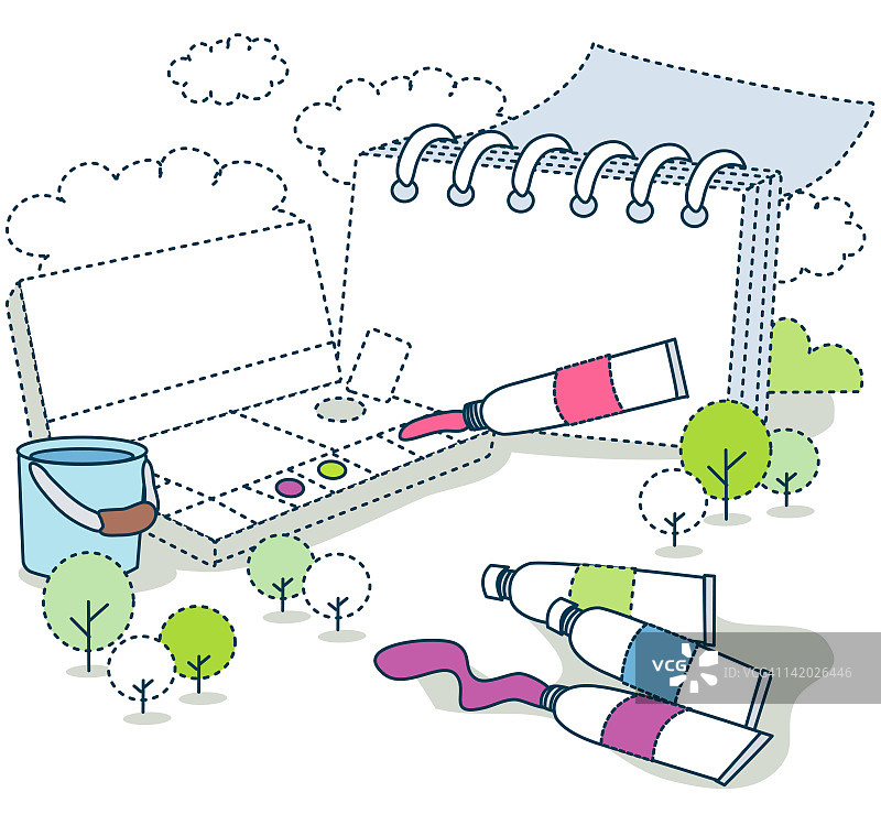 水彩颜料插图图片素材