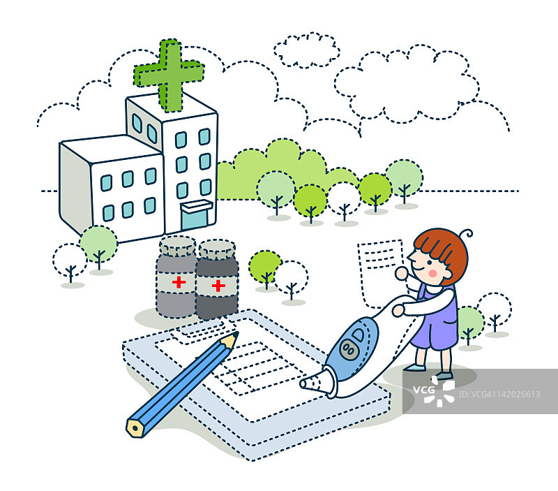 背景是医院的女孩图片素材