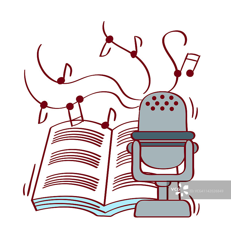 悬臂麦克风插画图片素材