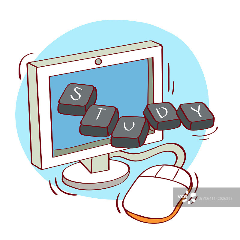 电脑教育插画图片素材