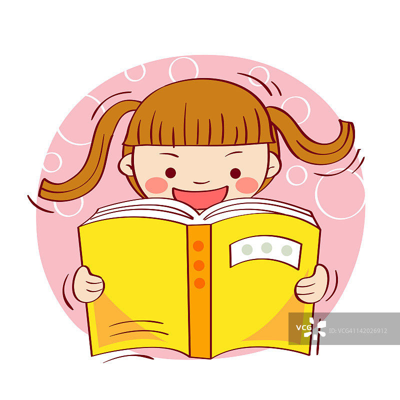 读书的快乐女孩图片素材