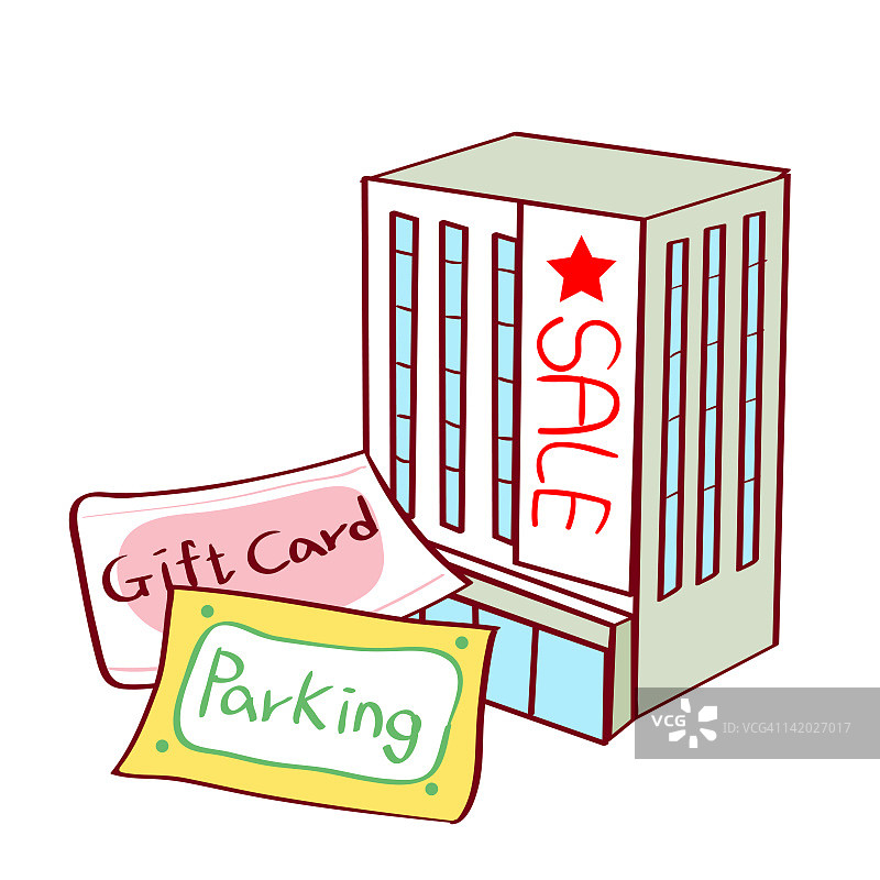 礼品券和促销活动插画图片素材