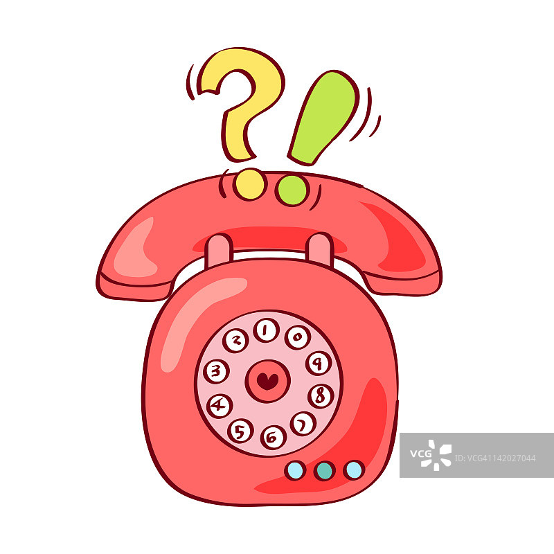 白色背景下的电话插画图片素材