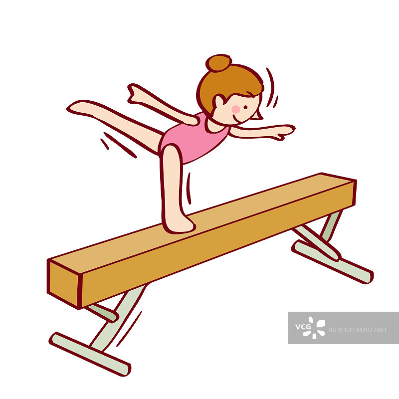 平衡木上的女人图片素材