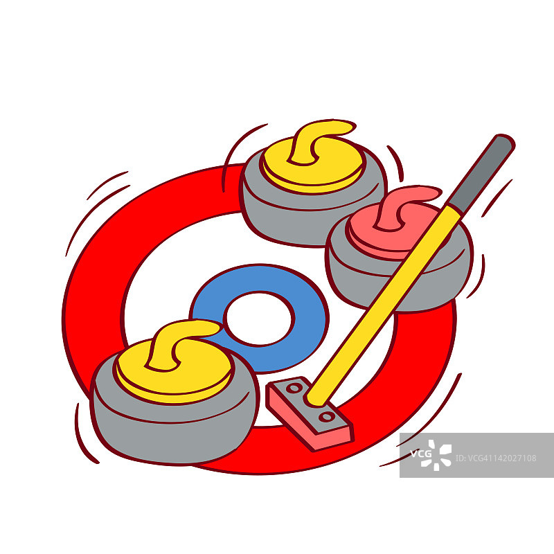 冰壶比赛插画图片素材