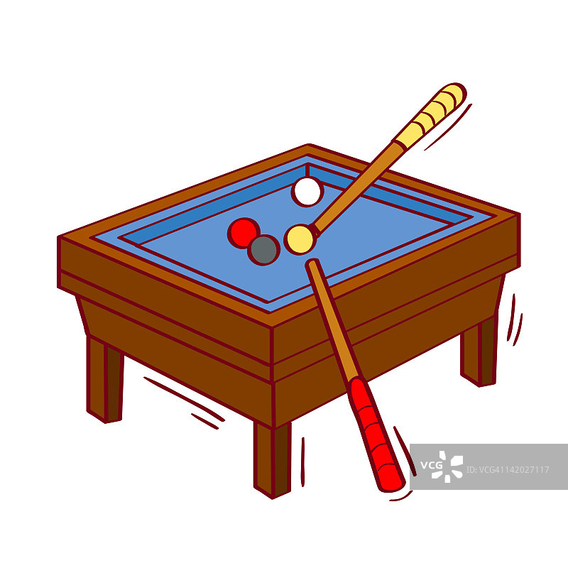 白色背景上的台球桌插画图片素材