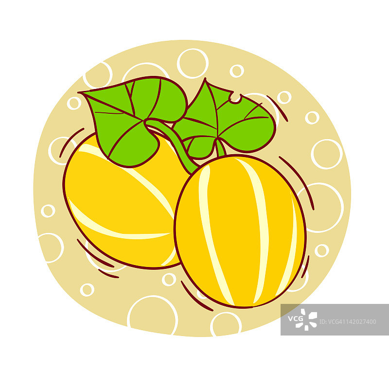 白底甜瓜图案图片素材