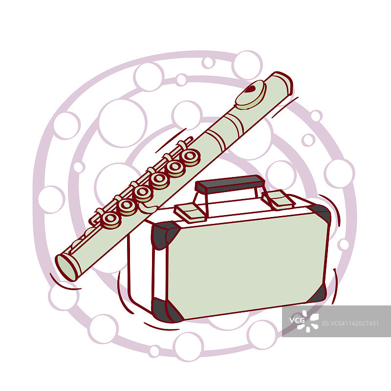 白色背景上的长笛插画图片素材