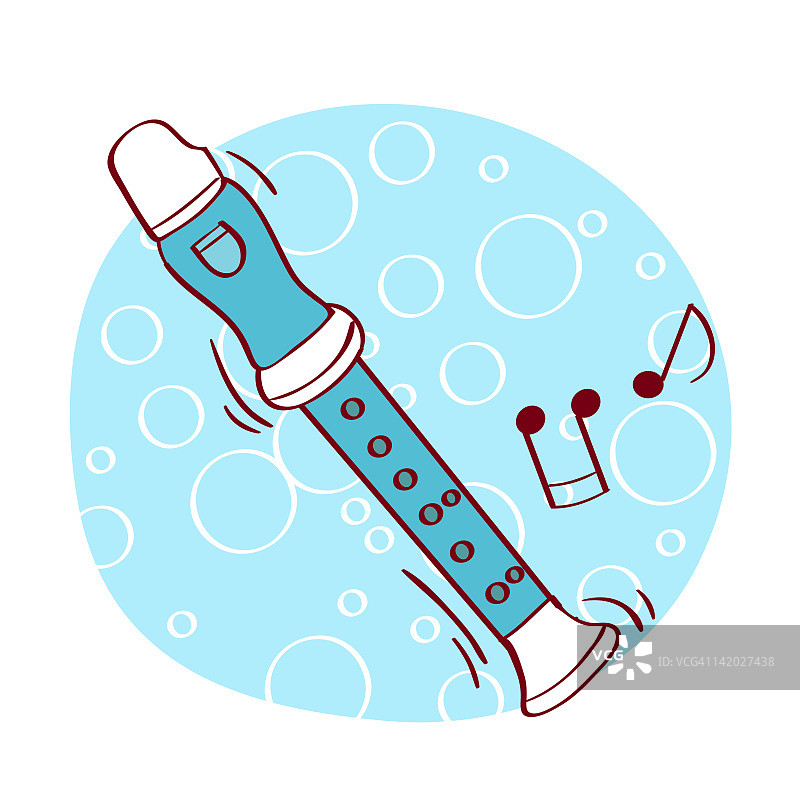 长笛插画（白色背景）图片素材