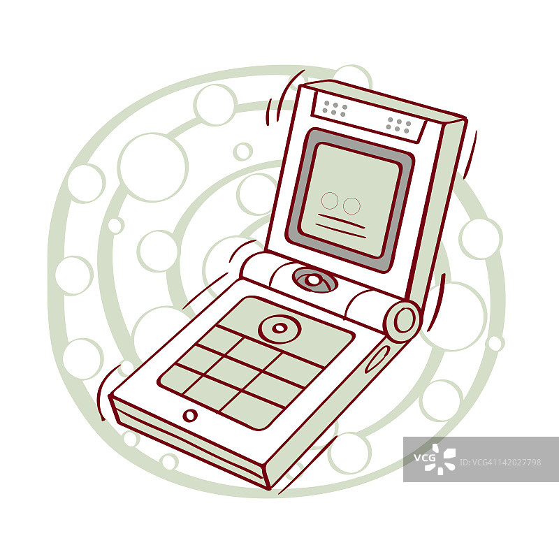 翻盖手机插画图片素材