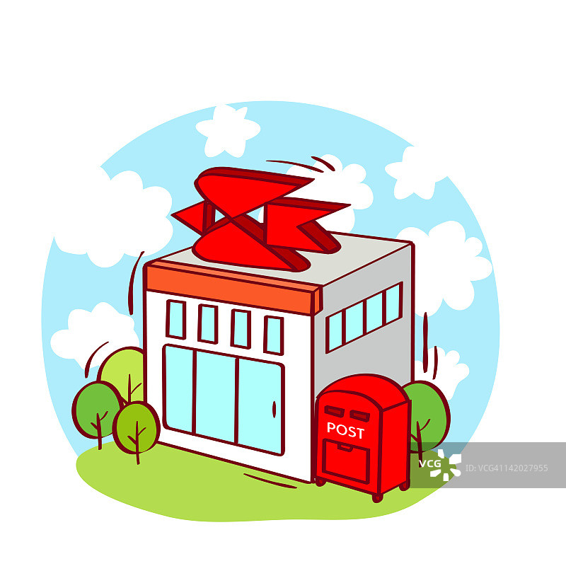 邮局邮箱插画图片素材
