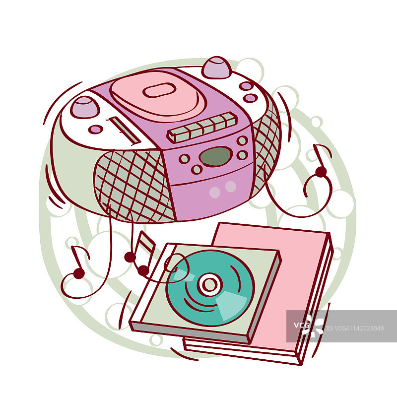 音乐播放器和光盘插画图片素材