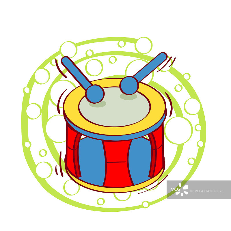 鼓和鼓槌插画图片素材