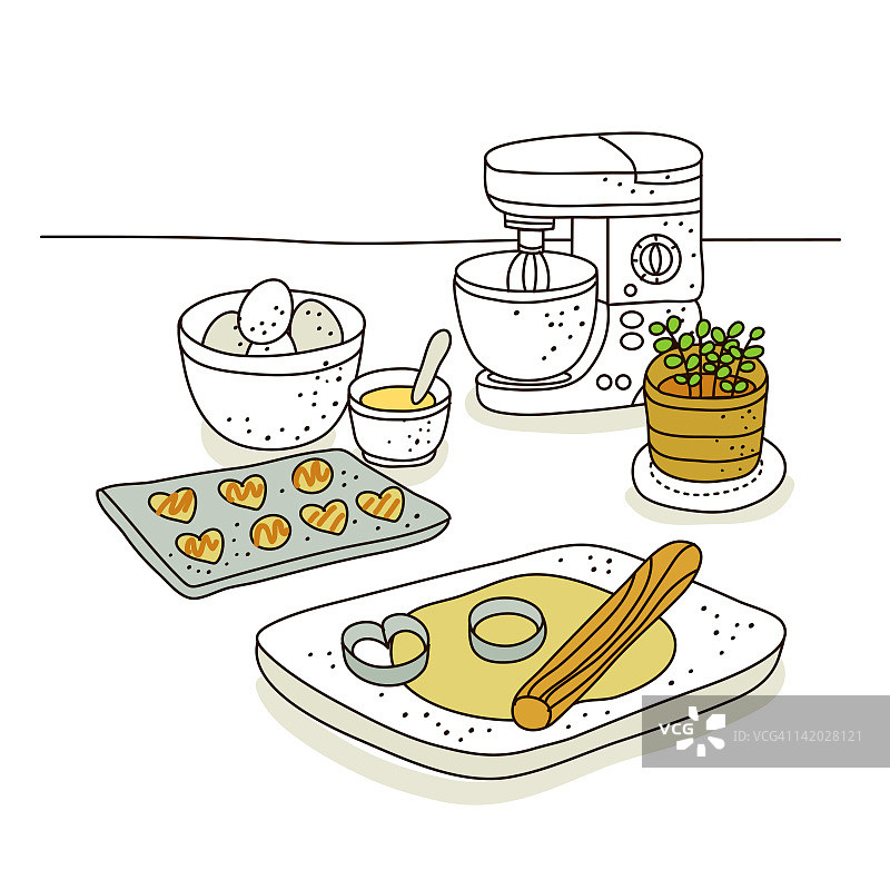 手动打蛋器机器插画图片素材