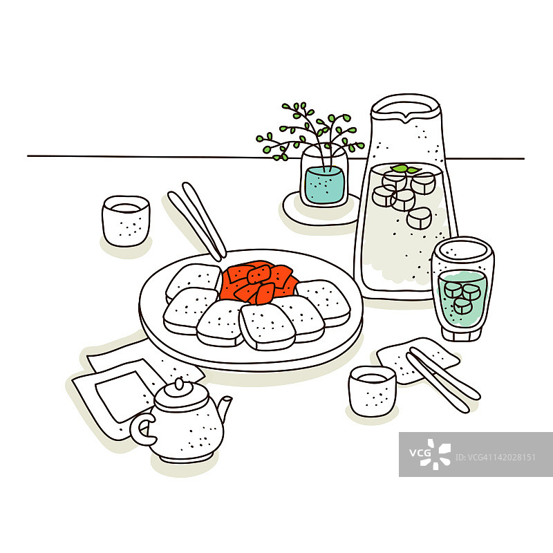 水元素美食插画图片素材