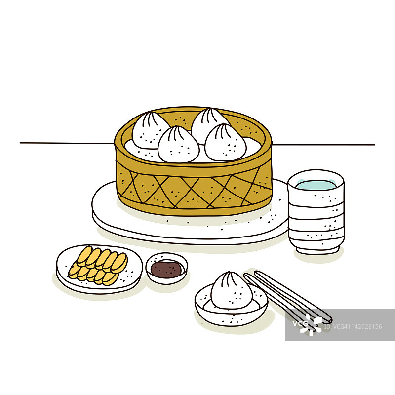 盘装馍馍插画图片素材