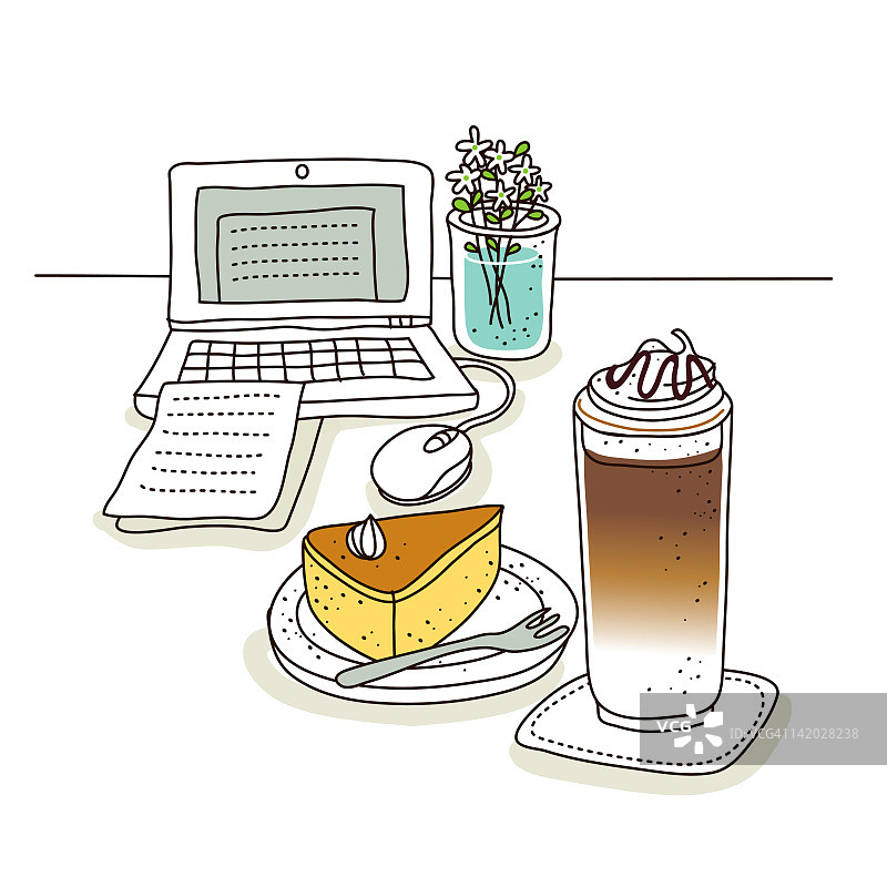 笔记本电脑旁的零食图片素材