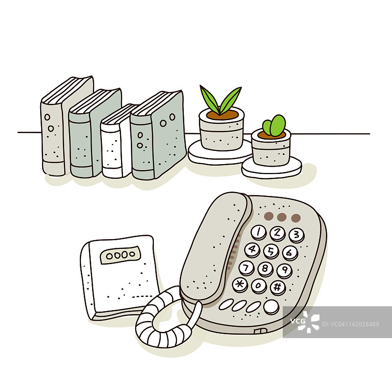 手机与书籍背景插图图片素材