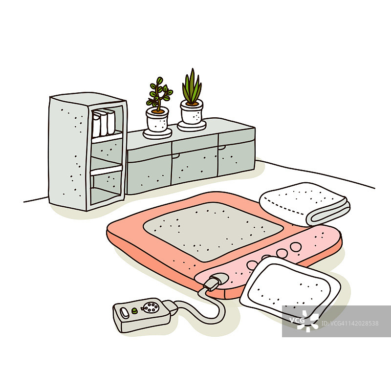电热床垫插画图片素材