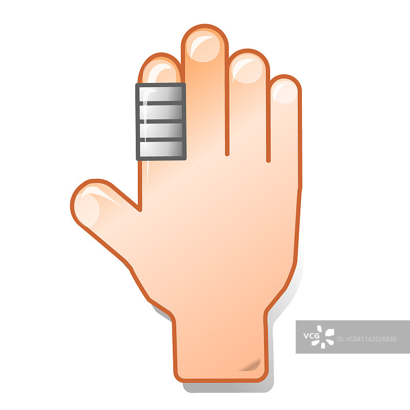 贴着创可贴的食指插画图片素材