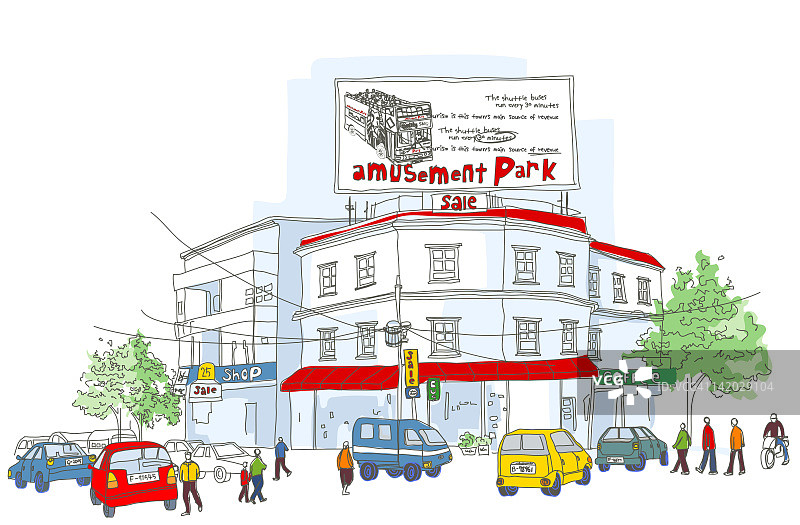 城市生活插画图片素材