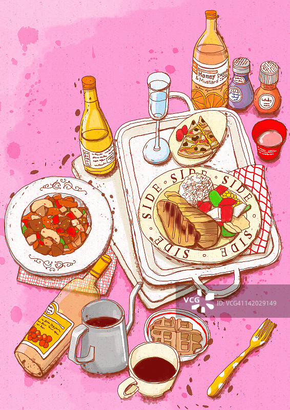 垃圾食品和饮料插画图片素材