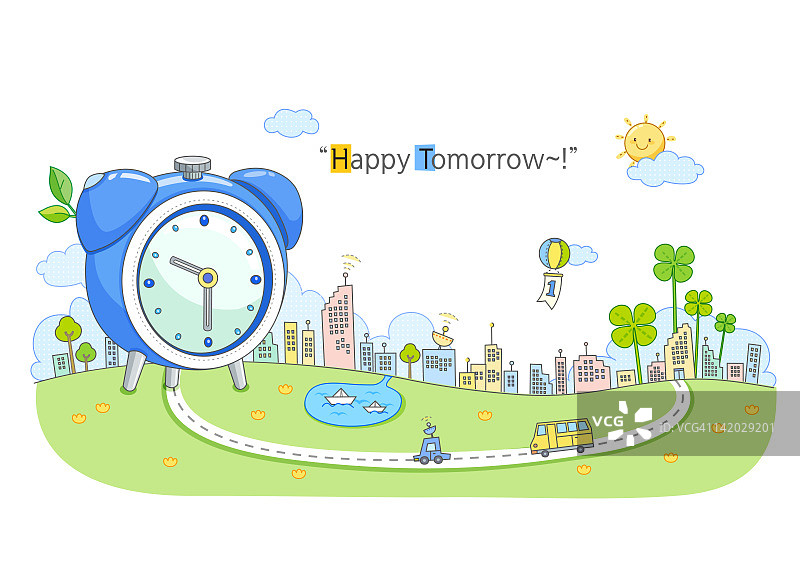 大闹钟插画图片素材