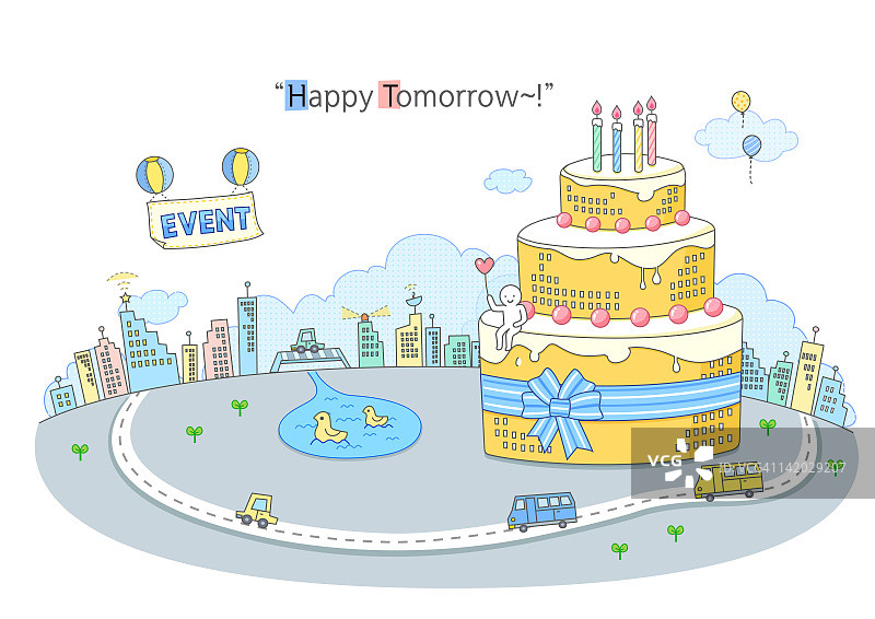 生日蛋糕插画图片素材
