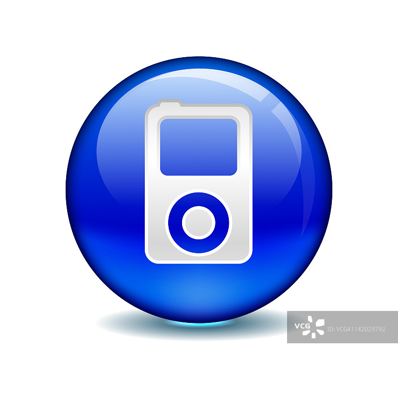 蓝色光圈iPod插画图片素材