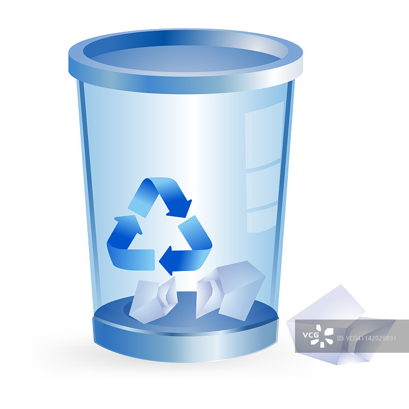 可回收垃圾桶插画图片素材