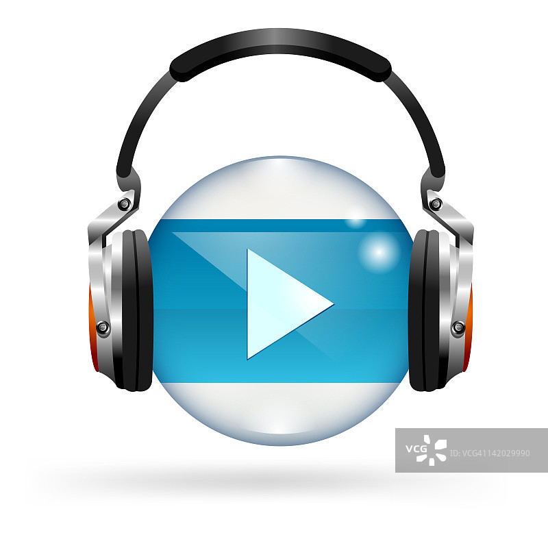耳机和播放符号插画图片素材