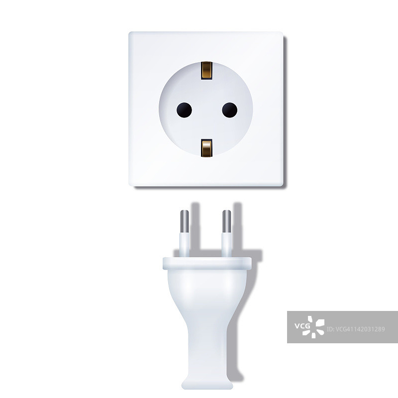 电源插头和插座特写图片素材
