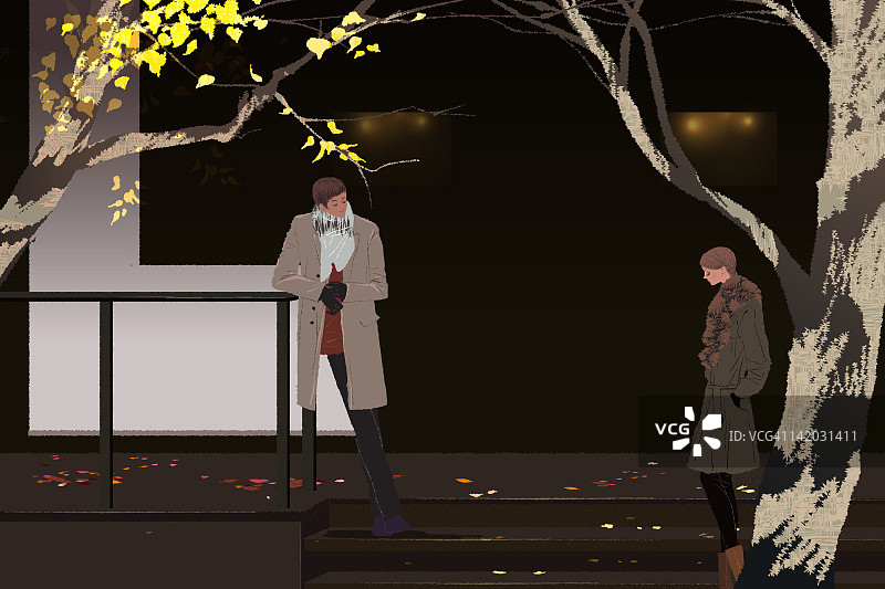 情侣插画图片素材