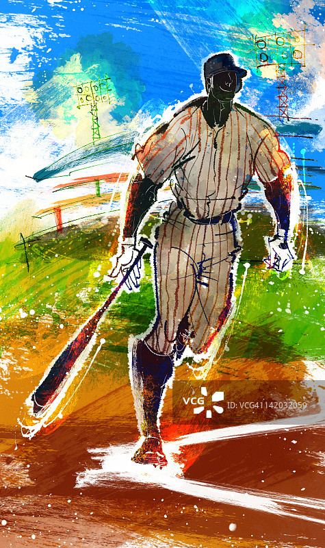 棒球运动员挥舞棒球棒图片素材