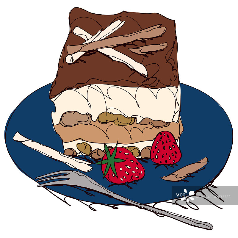 白色背景上的蛋糕切片图片素材