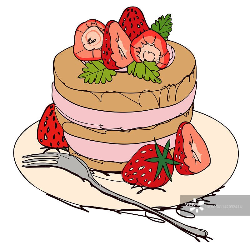 白色背景上的蛋糕图片素材