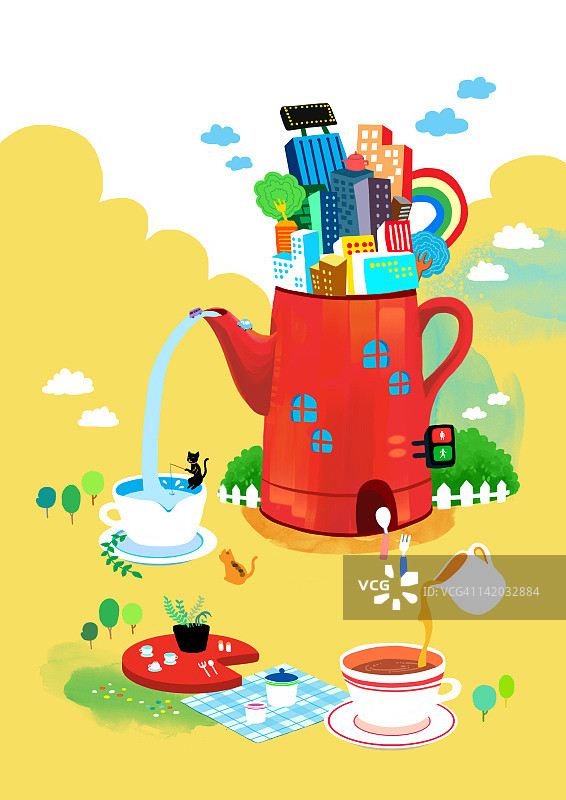 水壶倒水入杯图片素材