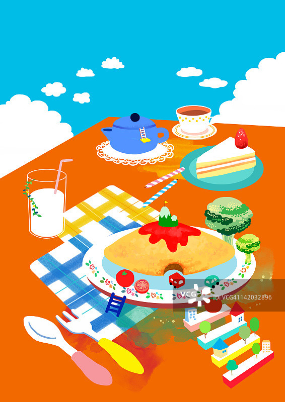 办公桌上的早餐图片素材