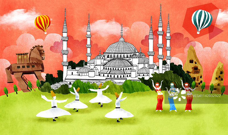 土耳其伊斯坦布尔蓝色清真寺图片素材