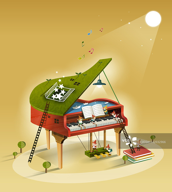 人们在弹钢琴图片素材